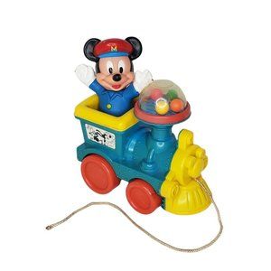 Vintage Disney - Mickey Mouse Train Pull Toy Pop Balls Toddler Toy
